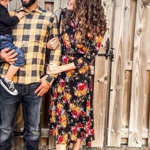 Time & Tru floral button down maxi dress